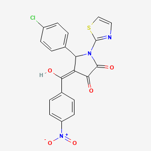 molecular formula C20H12ClN3O5S B13386893 5-(4-Chlorophenyl)-3-hydroxy-4-(4-nitrobenzoyl)-1-thiazol-2-YL-1,5-dihydropyrrol-2-one 