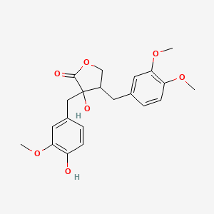 molecular formula C21H24O7 B13386917 4-(3,4-Dimethoxybenzyl)-3-hydroxy-3-(4-hydroxy-3-methoxybenzyl)dihydro-2(3H)-furanone 