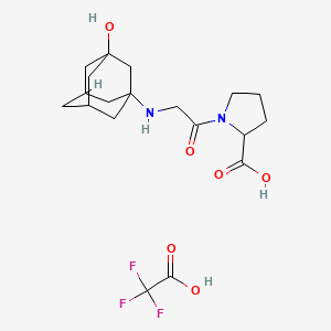molecular formula C19H27F3N2O6 B13386932 1-[2-[(3-Hydroxy-1-adamantyl)amino]acetyl]pyrrolidine-2-carboxylic acid;2,2,2-trifluoroacetic acid 