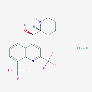 molecular formula C17H17ClF6N2O B1338694 (R*,R*)-(2,8-Bis-trifluoromethyl-quinolin-4-yl)-piperidin-2-yl-methanol hydrochloride CAS No. 58560-52-4