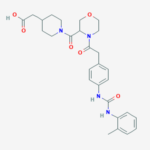 molecular formula C28H34N4O6 B13386959 [1-(4-{2-[4-(3-o-Tolyl-ureido)-phenyl]-acetyl}-morpholine-3-carbonyl)-piperidin-4-yl]-acetic acid 