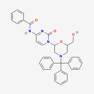 molecular formula C35H32N4O4 B13387105 N-(1-(6-(Hydroxymethyl)-4-tritylmorpholin-2-yl)-2-oxo-1,2-dihydropyrimidin-4-yl)benzamide 