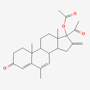 molecular formula C25H32O4 B13387161 Pregna-4,6-diene-3,20-dione, 17-hydroxy-6-methyl-16-methylene-, acetate 