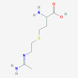 molecular formula C8H17N3O2S B13387314 2-amino-4-[2-(1-aminoethylideneamino)ethylsulfanyl]butanoic Acid CAS No. 210354-23-7