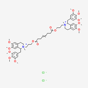 molecular formula C58H80Cl2N2O14 B13387322 bis[3-[6,7-dimethoxy-2-methyl-1-[(3,4,5-trimethoxyphenyl)methyl]-3,4-dihydro-1H-isoquinolin-2-ium-2-yl]propyl] oct-4-enedioate;dichloride 