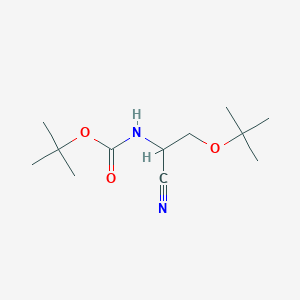 molecular formula C12H22N2O3 B13387333 tert-butyl N-[1-cyano-2-[(2-methylpropan-2-yl)oxy]ethyl]carbamate 