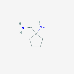 molecular formula C7H16N2 B13387334 Cyclopentanemethanamine, 1-(methylamino)- CAS No. 116577-08-3