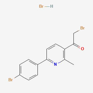 molecular formula C14H12Br3NO B13387339 2-Bromo-1-[6-(4-bromophenyl)-2-methylpyridin-3-yl]ethanone hydrobromide 