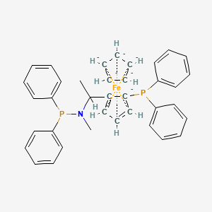 molecular formula C37H35FeNP2-6 B13387364 cyclopentane;N-diphenylphosphanyl-1-(5-diphenylphosphanylcyclopenta-1,3-dien-1-yl)-N-methylethanamine;iron 