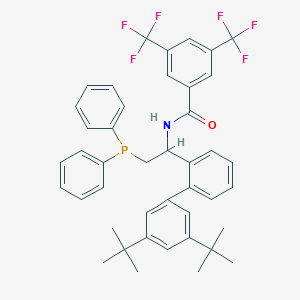 molecular formula C43H42F6NOP B13387421 N-[(1S)-1-[3',5'-Bis(1,1-dimethylethyl)[1,1'-biphenyl]-2-yl]-2-(diphenylphosphino)ethyl]-3,5-bis(trifluoromethyl)-benzamide 