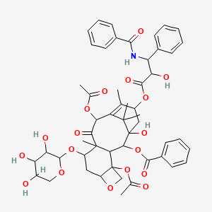 molecular formula C52H59NO18 B13387423 [4,12-Diacetyloxy-15-(3-benzamido-2-hydroxy-3-phenylpropanoyl)oxy-1-hydroxy-10,14,17,17-tetramethyl-11-oxo-9-(3,4,5-trihydroxyoxan-2-yl)oxy-6-oxatetracyclo[11.3.1.03,10.04,7]heptadec-13-en-2-yl] benzoate 