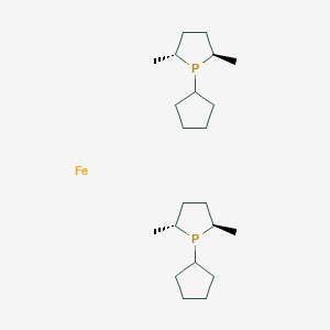 molecular formula C22H42FeP2 B13387431 (2R,5R)-1-cyclopentyl-2,5-dimethylphospholane;iron 