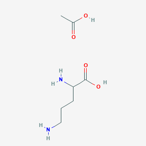 molecular formula C7H16N2O4 B13387471 Acetic acid;2,5-diaminopentanoic acid 