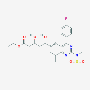 molecular formula C24H32FN3O6S B13387525 7-[4-(4-fluorophenyl)-6-(1-methylethyl)-2-(N-methyl-N-methylsulfonyl-amino)-pyrimidin-5-yl]-3,5-dihydroxy-hept-6-enoic acid ethyl ester 