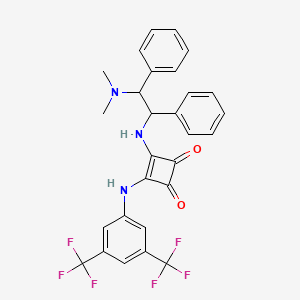 molecular formula C28H23F6N3O2 B13387565 3-[3,5-Bis(trifluoromethyl)anilino]-4-[[2-(dimethylamino)-1,2-diphenylethyl]amino]cyclobut-3-ene-1,2-dione 