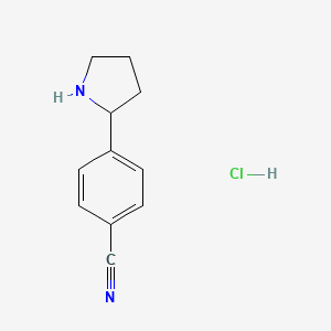 molecular formula C11H13ClN2 B13387567 4-[(2S)-pyrrolidin-2-yl]benzonitrile;hydrochloride 