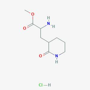 molecular formula C9H17ClN2O3 B13387602 Methyl 2-amino-3-(2-oxopiperidin-3-yl)propanoate;hydrochloride 