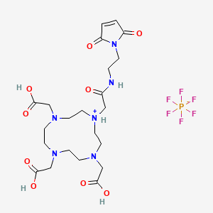 molecular formula C22H35F6N6O9P B13387615 Maleimido-mono-amide-DOTA 