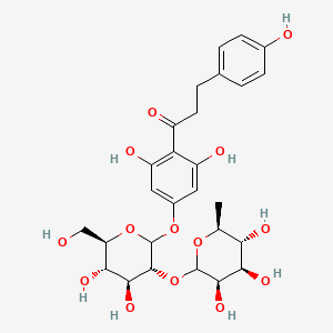 molecular formula C27H34O14 B13387830 1-[4-[(3R,4S,5S,6R)-4,5-dihydroxy-6-(hydroxymethyl)-3-[(3R,4R,5R,6S)-3,4,5-trihydroxy-6-methyloxan-2-yl]oxyoxan-2-yl]oxy-2,6-dihydroxyphenyl]-3-(4-hydroxyphenyl)propan-1-one 