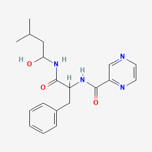 molecular formula C19H24N4O3 B13387877 N-[(1S)-2-[[(1S)-1-Hydroxy-3-methylbutyl]amino]-2-oxo-1-(phenylmethyl)ethyl]-2-pyrazinecarboxamide 