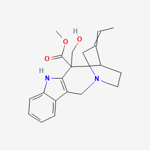 molecular formula C20H24N2O3 B13387930 Methyl 14-ethylidene-12-(hydroxymethyl)-1,10-diazatetracyclo[11.2.2.03,11.04,9]heptadeca-3(11),4,6,8-tetraene-12-carboxylate 