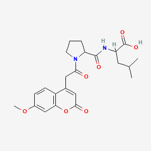 molecular formula C23H28N2O7 B13387987 2-[[1-[2-(7-Methoxy-2-oxochromen-4-yl)acetyl]pyrrolidine-2-carbonyl]amino]-4-methylpentanoic acid 