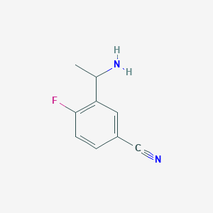 molecular formula C9H9FN2 B13387990 3-(1-Aminoethyl)-4-fluorobenzonitrile 