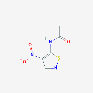 molecular formula C5H5N3O3S B133880 N-(4-nitro-1,2-thiazol-5-yl)acetamide CAS No. 153970-44-6
