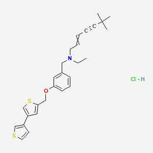 molecular formula C27H32ClNOS2 B13388017 N-ethyl-6,6-dimethyl-N-[[3-[(4-thiophen-3-ylthiophen-2-yl)methoxy]phenyl]methyl]hept-2-en-4-yn-1-amine;hydrochloride 