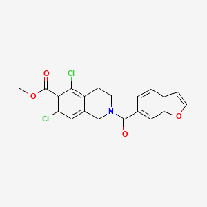 molecular formula C20H15Cl2NO4 B13388068 Methyl 2-(benzofuran-6-carbonyl)-5,7-dichloro-1,2,3,4-tetrahydroisoquinoline-6-carboxylate 