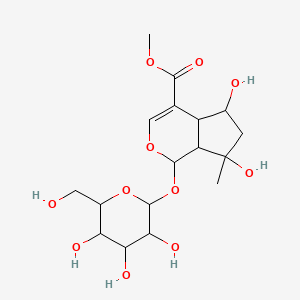 molecular formula C17H26O11 B13388187 methyl 5,7-dihydroxy-7-methyl-1-[3,4,5-trihydroxy-6-(hydroxymethyl)oxan-2-yl]oxy-4a,5,6,7a-tetrahydro-1H-cyclopenta[c]pyran-4-carboxylate 