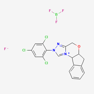 molecular formula C18H13BCl3F4N3O B13388231 4-(2,4,6-Trichlorophenyl)-8-oxa-4,5-diaza-2-azoniatetracyclo[7.7.0.02,6.011,16]hexadeca-2,5,11,13,15-pentaene;trifluoroborane;fluoride 