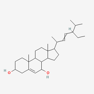 molecular formula C29H48O2 B13388297 17-(5-ethyl-6-methylhept-3-en-2-yl)-10,13-dimethyl-2,3,4,7,8,9,11,12,14,15,16,17-dodecahydro-1H-cyclopenta[a]phenanthrene-3,7-diol 