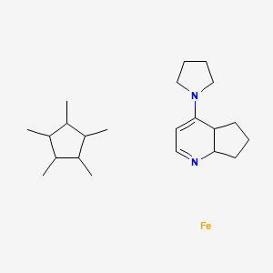 molecular formula C22H38FeN2 B13388302 iron;1,2,3,4,5-pentamethylcyclopentane;4-pyrrolidin-1-yl-5,6,7,7a-tetrahydro-4aH-cyclopenta[b]pyridine 