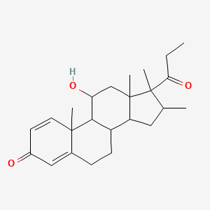 molecular formula C24H34O3 B13388347 Rimexolone; (11b,16a,17b)-11-Hydroxy-16,17-dimethyl-17-(1-oxopropyl)androsta-1,4-dien-3-one 