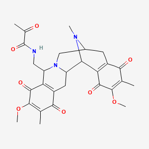 molecular formula C28H31N3O8 B13388383 N-[(7,18-dimethoxy-6,17,21-trimethyl-5,8,16,19-tetraoxo-11,21-diazapentacyclo[11.7.1.02,11.04,9.015,20]henicosa-4(9),6,15(20),17-tetraen-10-yl)methyl]-2-oxopropanamide 