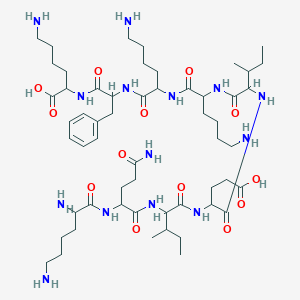 molecular formula C55H96N14O13 B13388415 H-DL-Lys-DL-Gln-DL-xiIle-DL-Glu-DL-xiIle-DL-Lys-DL-Lys-DL-Phe-DL-Lys-OH 