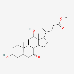 molecular formula C25H40O5 B13388490 Methyl 4-(3,12-dihydroxy-10,13-dimethyl-7-oxo-1,2,3,4,5,6,8,9,11,12,14,15,16,17-tetradecahydrocyclopenta[a]phenanthren-17-yl)pentanoate 
