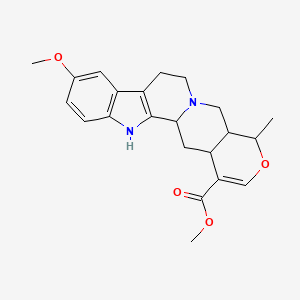 molecular formula C22H26N2O4 B13388526 Methyl 7-methoxy-16-methyl-17-oxa-3,13-diazapentacyclo[11.8.0.02,10.04,9.015,20]henicosa-2(10),4(9),5,7,18-pentaene-19-carboxylate 