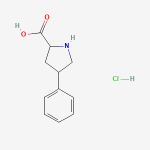 molecular formula C11H14ClNO2 B13388542 4-Phenylpyrrolidine-2-carboxylic acid hydrochloride 