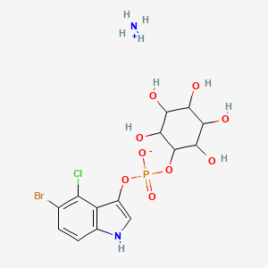 molecular formula C14H19BrClN2O9P B13388591 azanium;(5-bromo-4-chloro-1H-indol-3-yl) (2,3,4,5,6-pentahydroxycyclohexyl) phosphate 