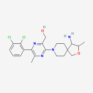 molecular formula C21H26Cl2N4O2 B13388616 [3-(4-amino-3-methyl-2-oxa-8-azaspiro[4.5]decan-8-yl)-6-(2,3-dichlorophenyl)-5-methylpyrazin-2-yl]methanol 
