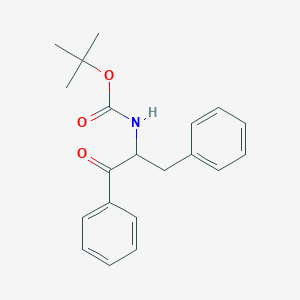 molecular formula C20H23NO3 B13388711 tert-butyl N-(1-oxo-1,3-diphenylpropan-2-yl)carbamate 