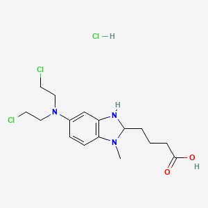 molecular formula C16H24Cl3N3O2 B13388725 4-[6-[Bis(2-chloroethyl)amino]-3-methyl-1,2-dihydrobenzimidazol-2-yl]butanoic acid hydrochloride 
