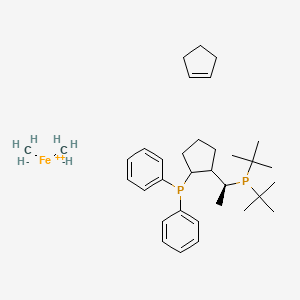 molecular formula C34H54FeP2 B13388727 (2R)-1-[(1S)-1-[Bis(1,1-dimethylethyl)phosphino]ethyl]-2-(diphenylphosphino)ferrocene 
