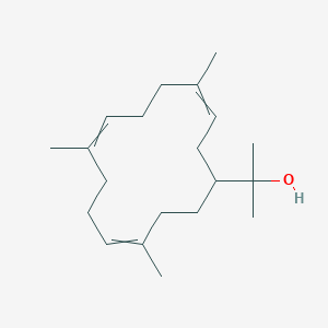molecular formula C20H34O B13388765 2-(4,8,12-Trimethylcyclotetradeca-3,7,11-trien-1-yl)propan-2-ol 