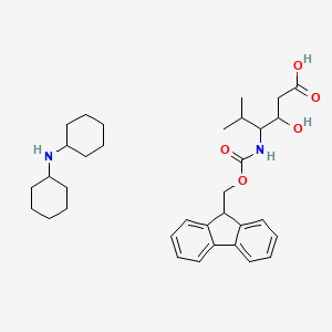 molecular formula C34H48N2O5 B13388802 Fmoc-(3S,4S)-4-amino-3-hydroxy-5-methylhexanoic acid dicyclohexylammonium 