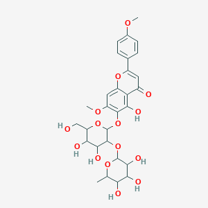 molecular formula C29H34O15 B13388816 6-[4,5-Dihydroxy-6-(hydroxymethyl)-3-(3,4,5-trihydroxy-6-methyloxan-2-yl)oxyoxan-2-yl]oxy-5-hydroxy-7-methoxy-2-(4-methoxyphenyl)chromen-4-one 