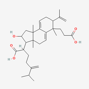 molecular formula C31H46O5 B13388885 2-[6-(2-Carboxyethyl)-2-hydroxy-3a,6,9b-trimethyl-7-prop-1-en-2-yl-1,2,3,4,7,8-hexahydrocyclopenta[a]naphthalen-3-yl]-6-methyl-5-methylideneheptanoic acid 