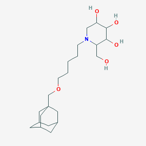 molecular formula C22H39NO5 B13388889 2R-(Hydroxymethyl)-1-[5-(tricyclo[3.3.2.13,7]dec-1-ylmethoxy)pentyl]-3R,4R,5S-piperidinetriol 